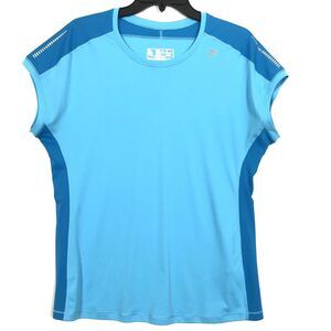New Balance Womens Activewear T-Shirt Size Large Blue Quick Dry Running Tennis
